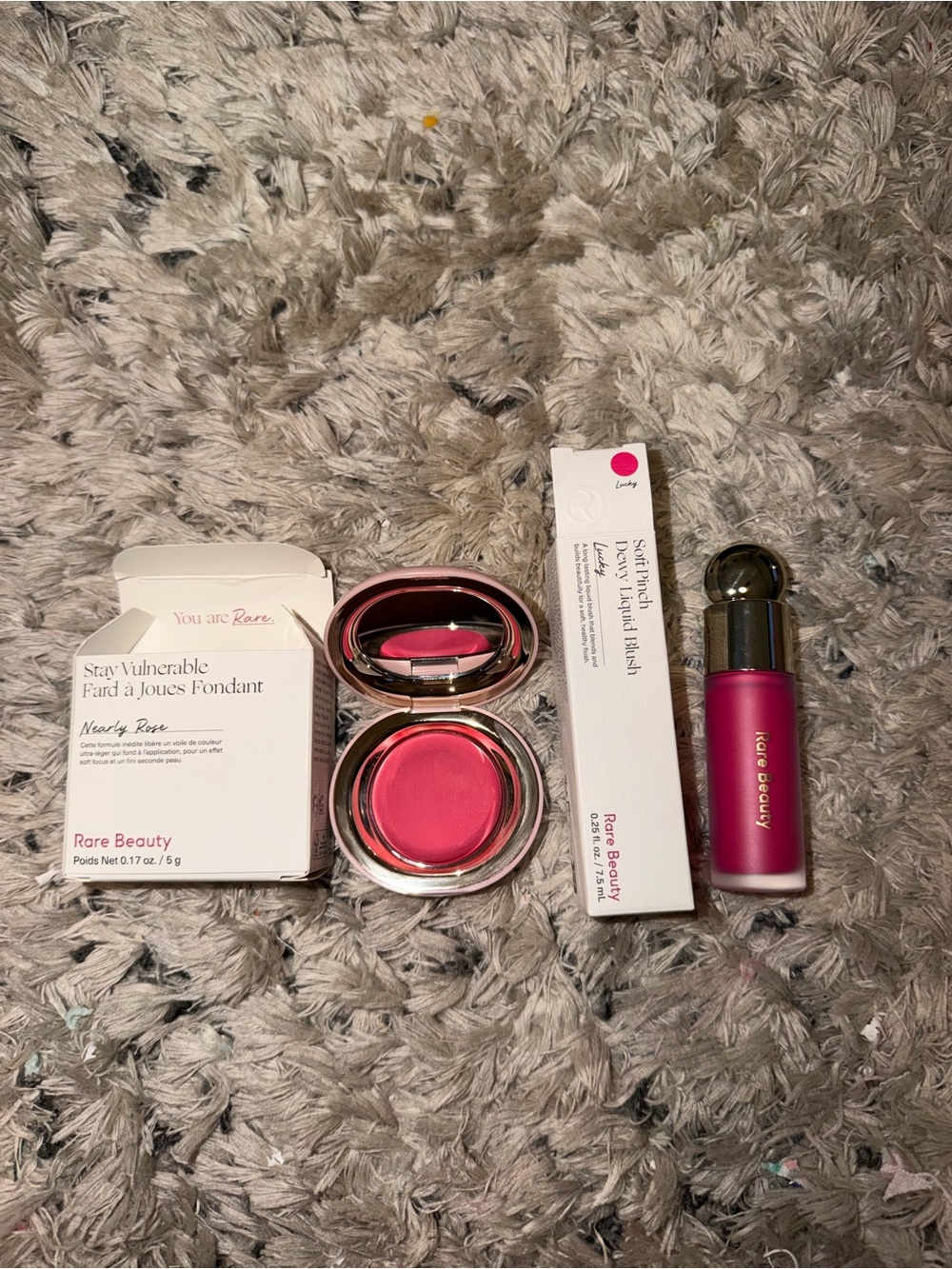 Rare Beauty Stay Vulnerable Cream Blush & Liquid Tint Duo in Bright Pink
